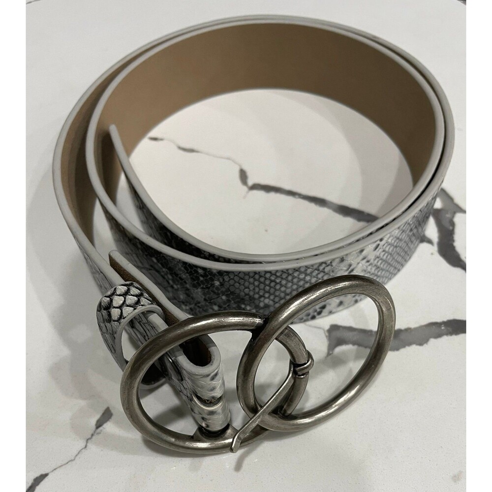 Women's Snake Print Belt with Double Ring Buckle Size L/XL 40”